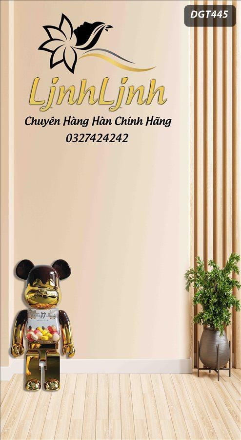 Phông nền chụp ảnh livestream hoạ tiết hình tròn và gấu Bearbrick