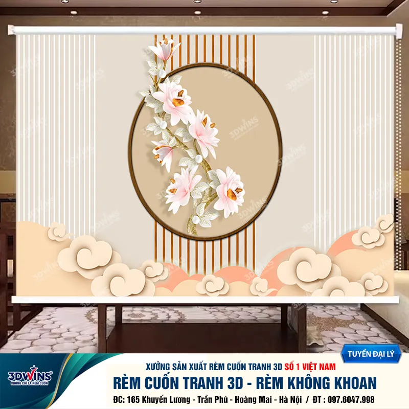 Rèm Cuốn Không Khoan Cho Quán Đông Y, Dưỡng Sinh, Spa – Rèm Cuốn Không Cần Khoan Tường Lắp Đặt Tiện Lợi Giá Rẻ Nhất Tại Xưởng Rèm 3DWins