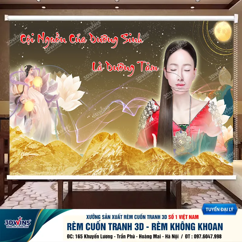 Rèm Cuốn Cho Quán Spa Đông Y Dưỡng Sinh Rèm Cuốn Tranh Không Cần Khoan Tiện Lợi Giá Rẻ Tại Xưởng Rèm 3DWins