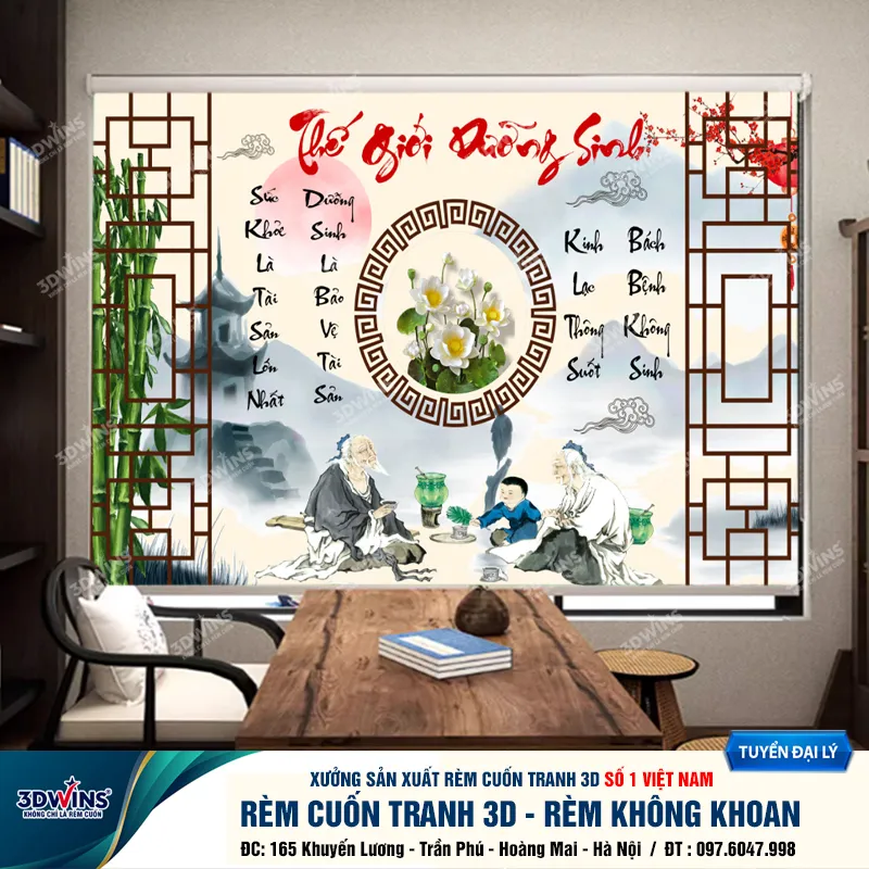 Rèm Cuốn Cho Quán Spa Đông Y Dưỡng Sinh Rèm Cuốn Tranh Không Cần Khoan Tiện Lợi Giá Rẻ Tại Xưởng Rèm 3DWins