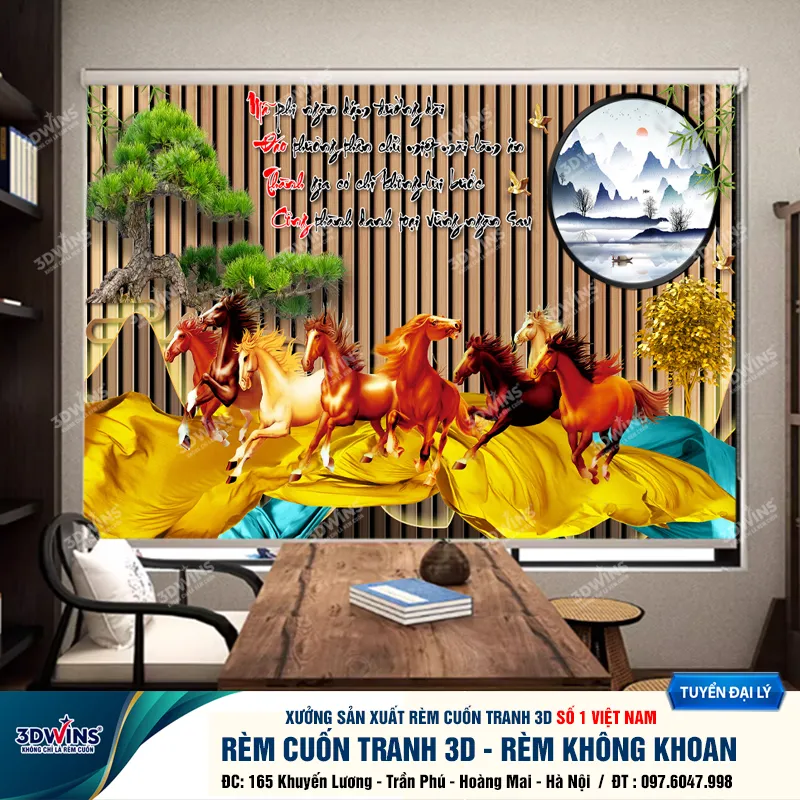 Rèm Cuốn Không Khoan Cho Quán Đông Y, Dưỡng Sinh, Spa – Rèm Cuốn Không Cần Khoan Tường Lắp Đặt Tiện Lợi Giá Rẻ Nhất Tại Xưởng Rèm 3DWins