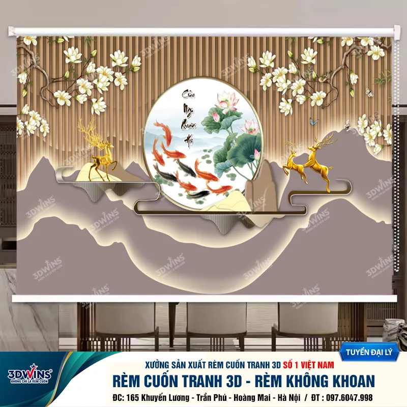 Các Mẫu Rèm Cuốn Không Khoan Phù Hợp Với Quán Dưỡng Sinh Spa Đông Y Tại Xưởng Rèm 3DWins