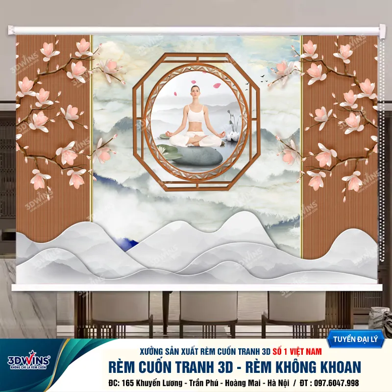 Rèm Cuốn Cho Quán Spa Đông Y Dưỡng Sinh Rèm Cuốn Tranh Không Cần Khoan Tiện Lợi Giá Rẻ Tại Xưởng Rèm 3DWins