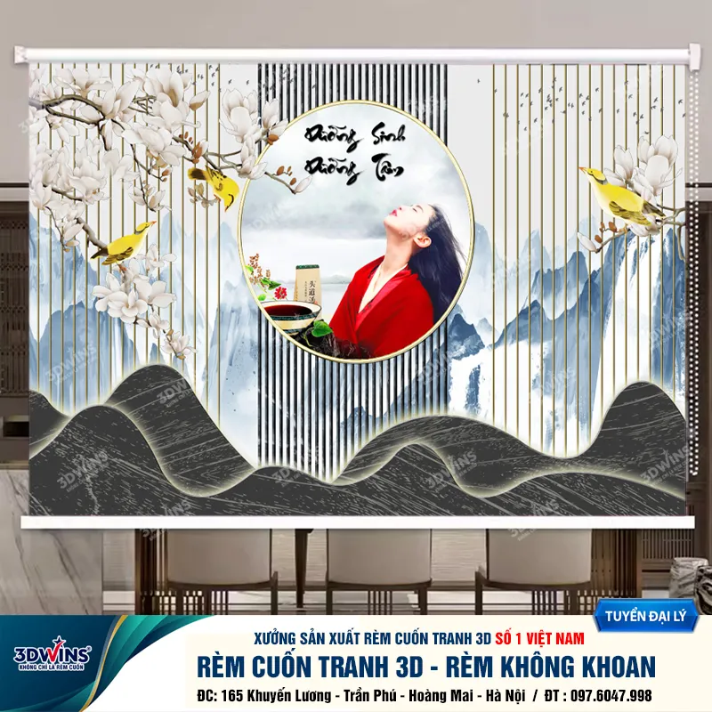 Rèm Cuốn Không Khoan Cho Quán Đông Y, Dưỡng Sinh, Spa – Rèm Cuốn Không Cần Khoan Tường Lắp Đặt Tiện Lợi Giá Rẻ Nhất Tại Xưởng Rèm 3DWins