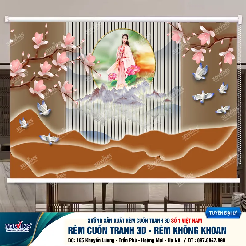 Rèm Cuốn Không Khoan Cho Quán Đông Y, Dưỡng Sinh, Spa – Rèm Cuốn Không Cần Khoan Tường Lắp Đặt Tiện Lợi Giá Rẻ Nhất Tại Xưởng Rèm 3DWins