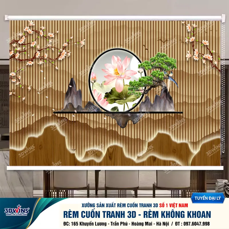 Rèm Cuốn Không Khoan Cho Quán Đông Y, Dưỡng Sinh, Spa – Rèm Cuốn Không Cần Khoan Tường Lắp Đặt Tiện Lợi Giá Rẻ Nhất Tại Xưởng Rèm 3DWins