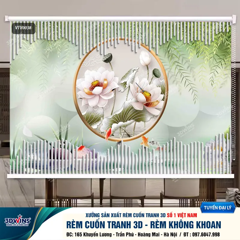 Các Mẫu Rèm Cuốn Không Khoan Phù Hợp Với Quán Dưỡng Sinh Spa Đông Y Tại Xưởng Rèm 3DWins